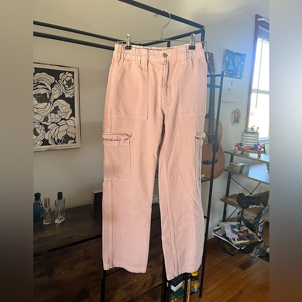 Pacsun Blush Pink Denim Cargo Pants
